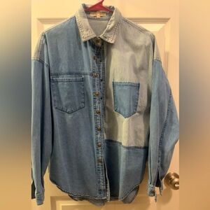 Denim/Striped Shacket